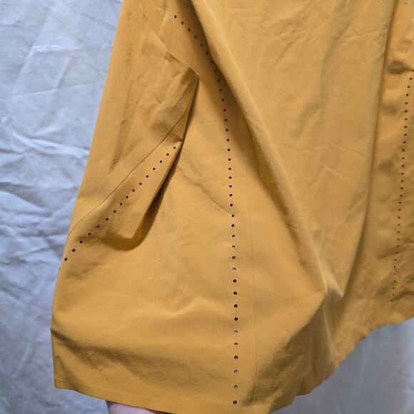 Athleta Terra Crop Tank large gold mustard yellow laser cut relaxed athleisure - Picture 4 of 8